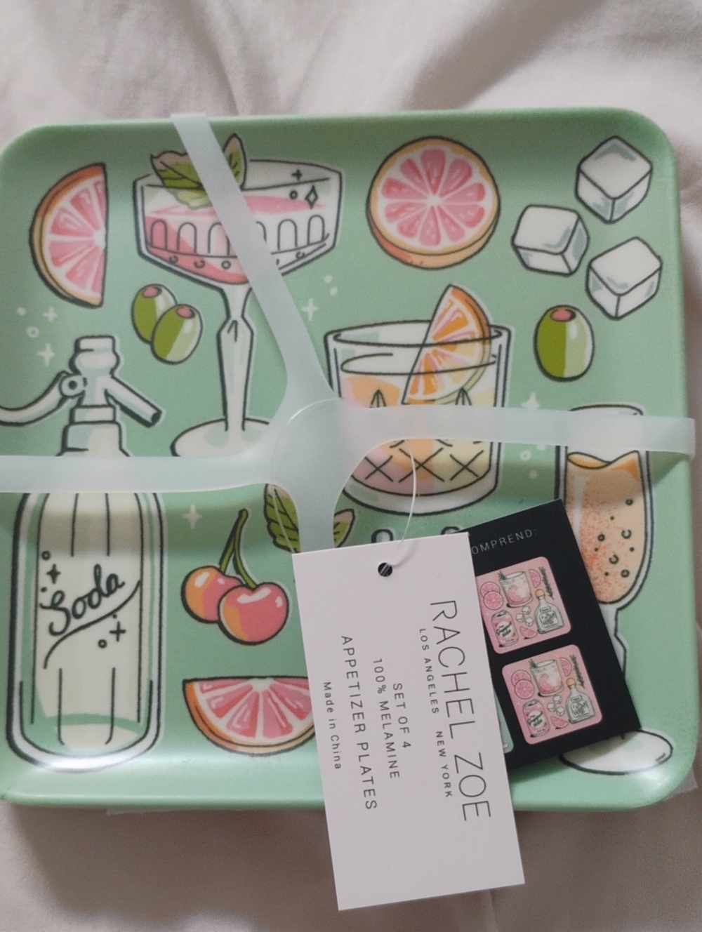 Rachel Zoe Green Appetizer Plate Set - 4-Pack